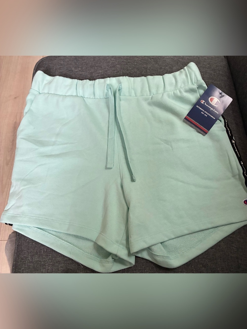 Champion Women's Light Mint Drawstring Athletic Shorts